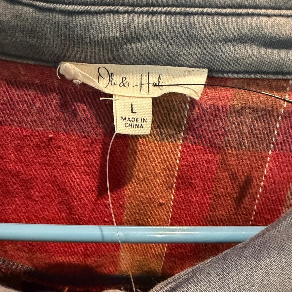 Oli and Hali plaid half button down pullover Size L - Picture 3 of 6